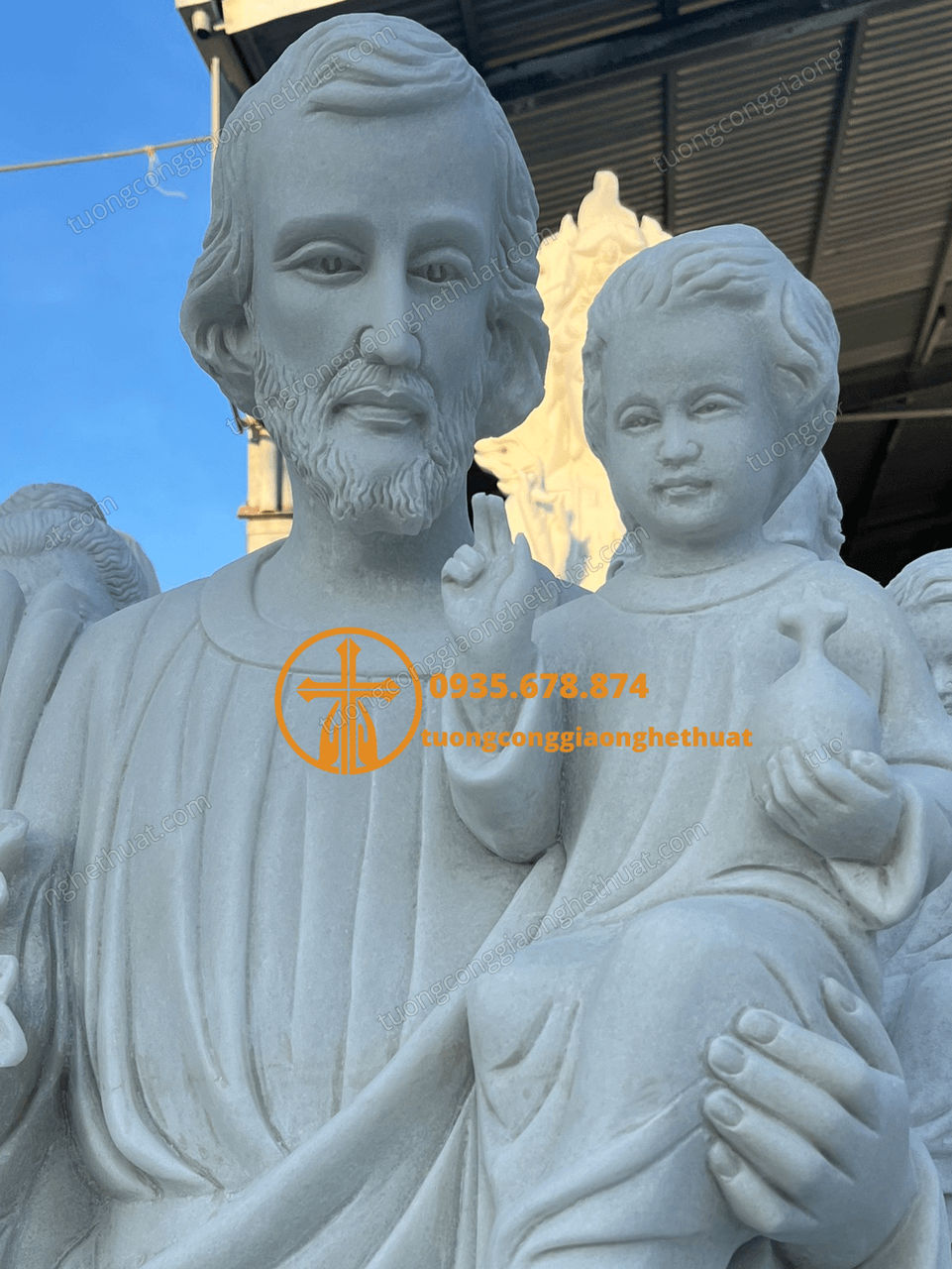 Tượng Thánh Giuse Bằng Đá Trắng Đẹp Giá Rẻ