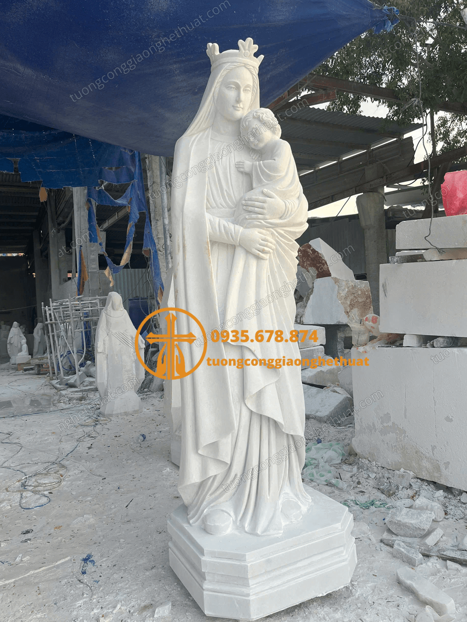 Chuyên Chế Tác Tượng Đức Mẹ Hằng Cứu Giúp Đá Cẩm Thạch