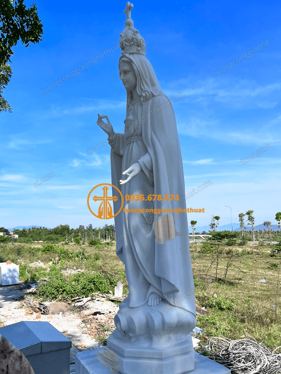 Bán Tượng Đức Mẹ Fatima Bằng Đá Mỹ Nghệ Non Nước Đẹp