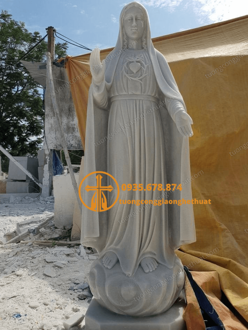 Tượng Đức Mẹ Fatima Bằng Đá Đẹp Nhất Hà Nội
