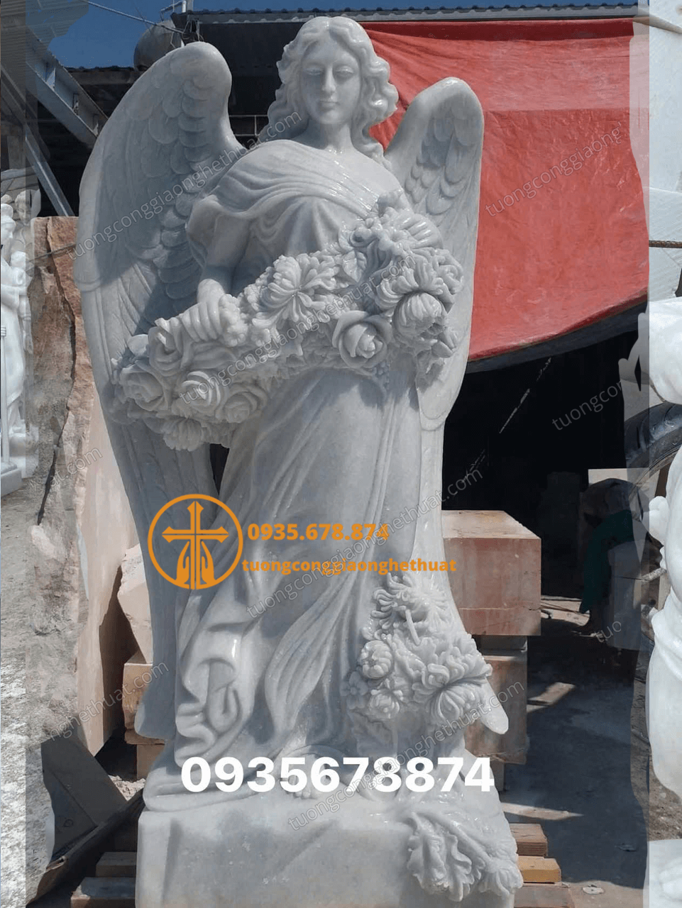 Báo Giá Mẫu Tượng Cô Gái Thiên Thần Bằng Đá Trắng