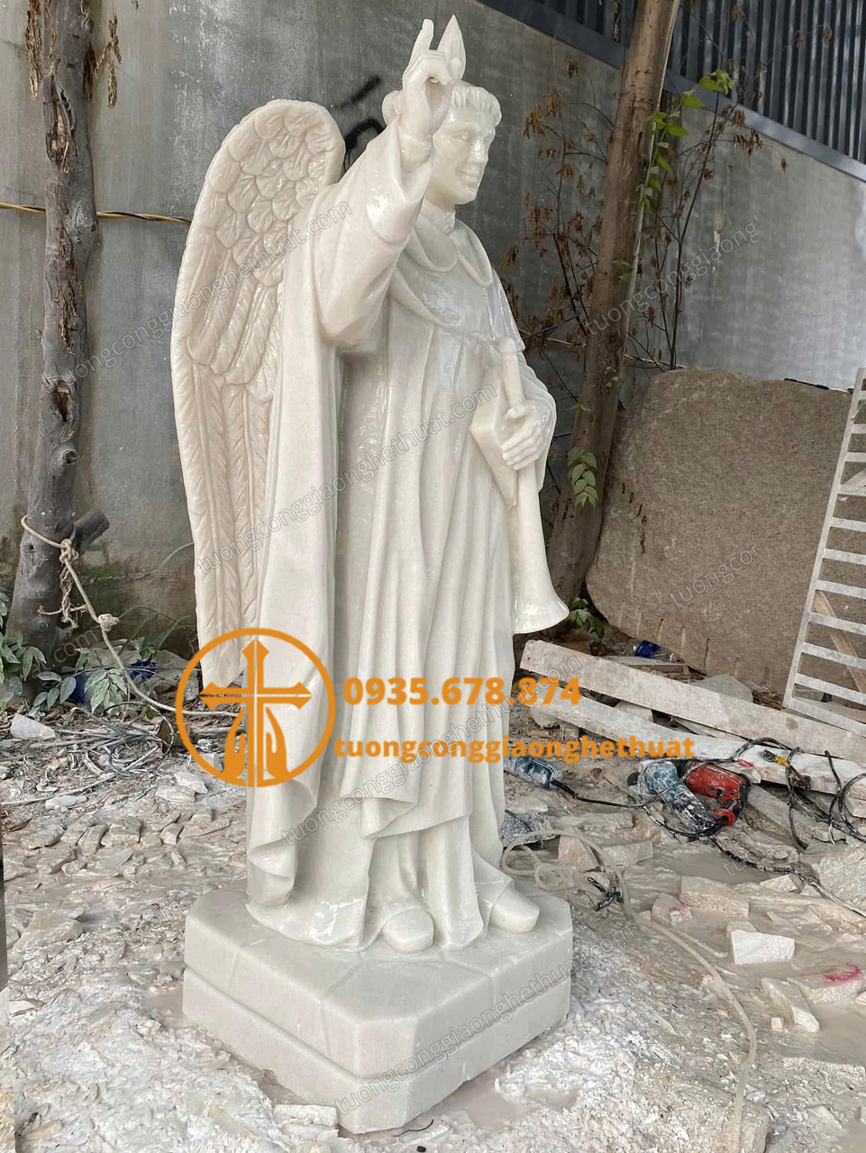 Tượng Thánh Vinh Sơn Bằng Đá Trắng Đẹp, Chất Lượng